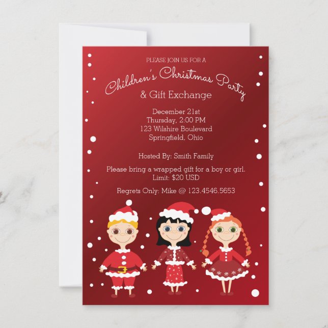 Invitation Échange de la fête de Noël et du cadeau des (Devant)