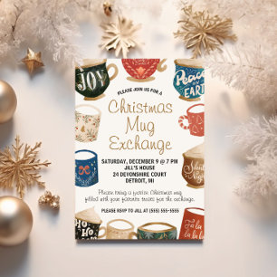 Invitation Échange de mugs de Noël, Fête de Noël de permutati