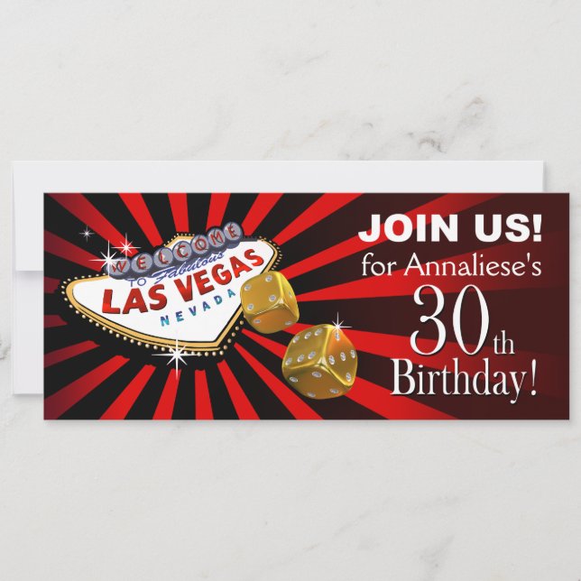 Invitation échantillon Las Vegas Starburst 30e anniversaire r (Devant)