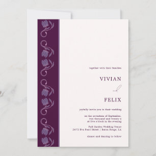 Invitation Échantillon Mariage floral Paisley Two Color Line