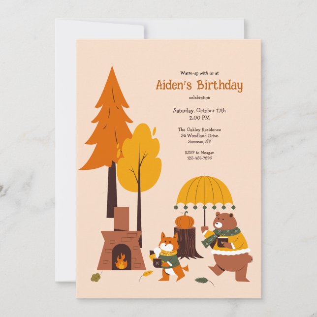 Invitation Échauffement des Animaux de la Forêt (Devant)