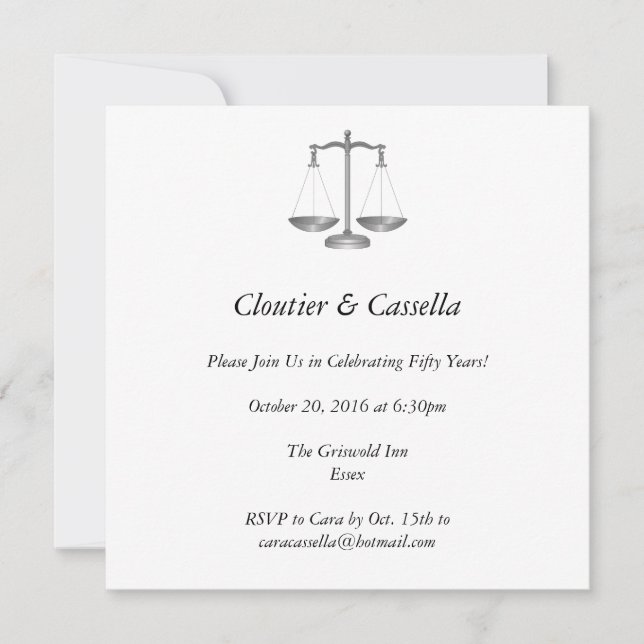 Invitation Échelles Customisées de justice (Devant)