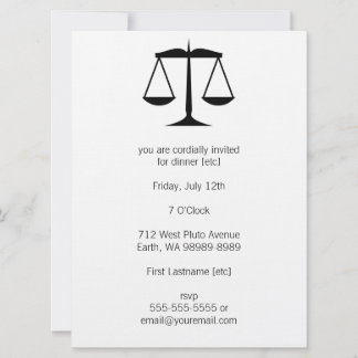 Invitation Échelles de justice (droit)