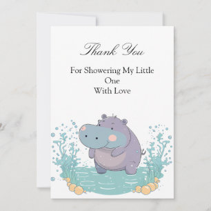 Invitation Éclaboussure de Joie, Petit Hippopotame