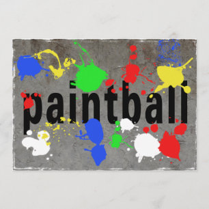 Invitation Éclaboussure de Paintball sur le mur en béton