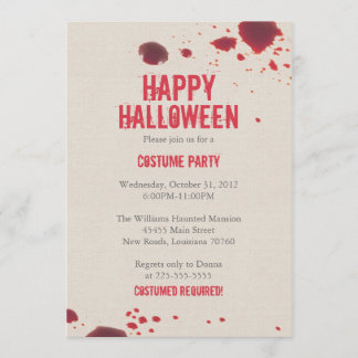 Invitation Éclaboussure | Halloween de sang