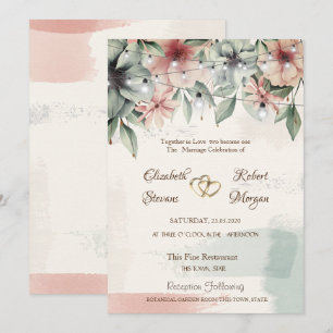 Invitation Éclairage à cordes, Éclat de pinceau, Mariage flor