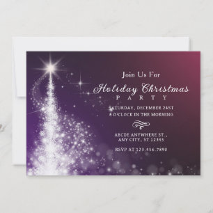 Invitation Éclairage de Noël violet
