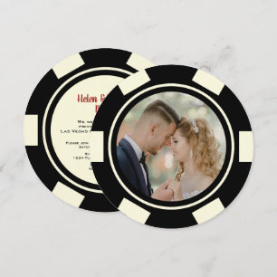 Invitation Éclairage Mariage de jeton noir off blanc