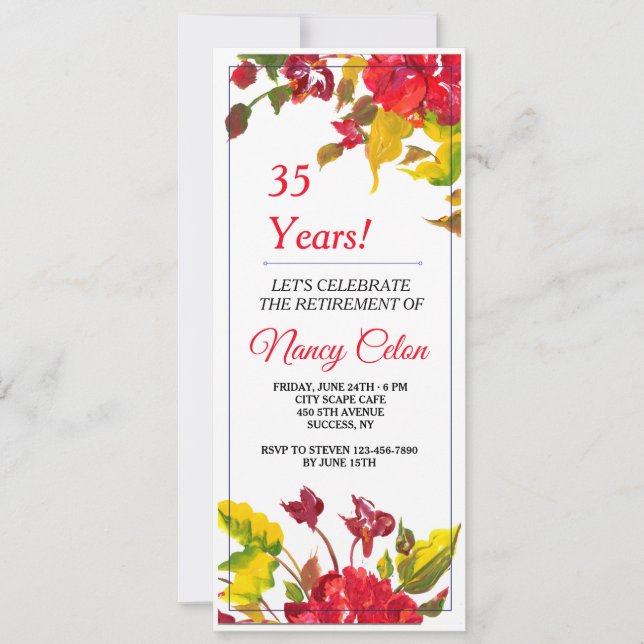 Invitation Éclat d'invitation du rouge 2 (Devant)