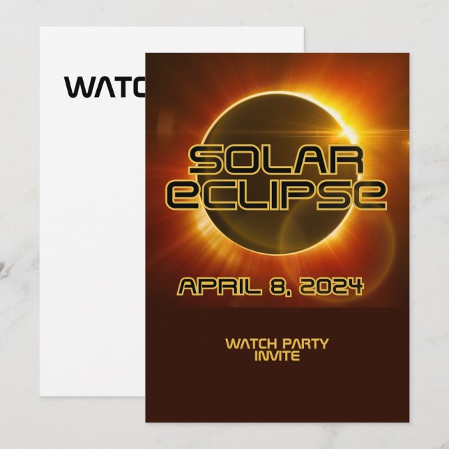 Invitation Éclipse solaire (Devant / Derrière)