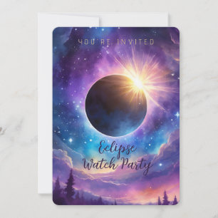 Invitation Éclipse solaire et étoiles célestes Ciel cosmique