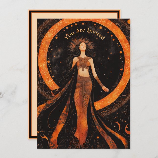 Invitation Éclipse solaire - Partie d'affichage entièrement p (Devant / Derrière)