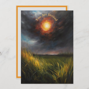 Invitation Éclipse solaire - Partie d'affichage entièrement p