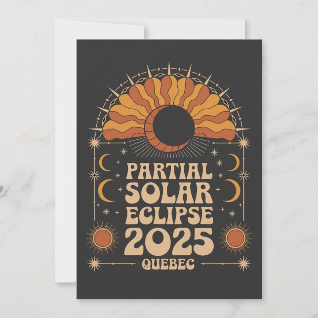 Invitation Éclipse solaire partielle 2025 Québec Canada (Devant)