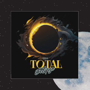 Invitation Éclipse solaire totale 8 avril 2024 Noir cosmique