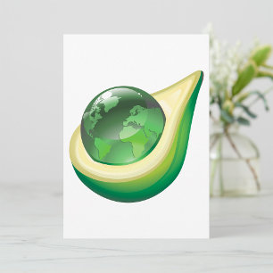Invitation Eco Earth Avocado Globe Planète durable