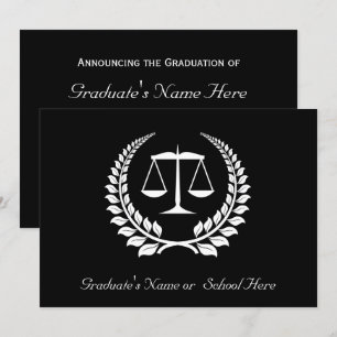 Invitation École de droit Black/White Laurel