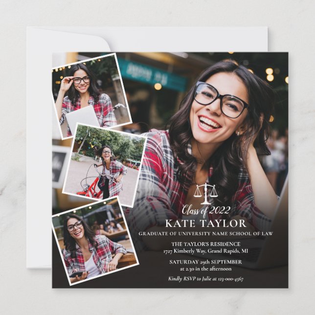 Invitation École de droit - photo Collage Carré (Devant)