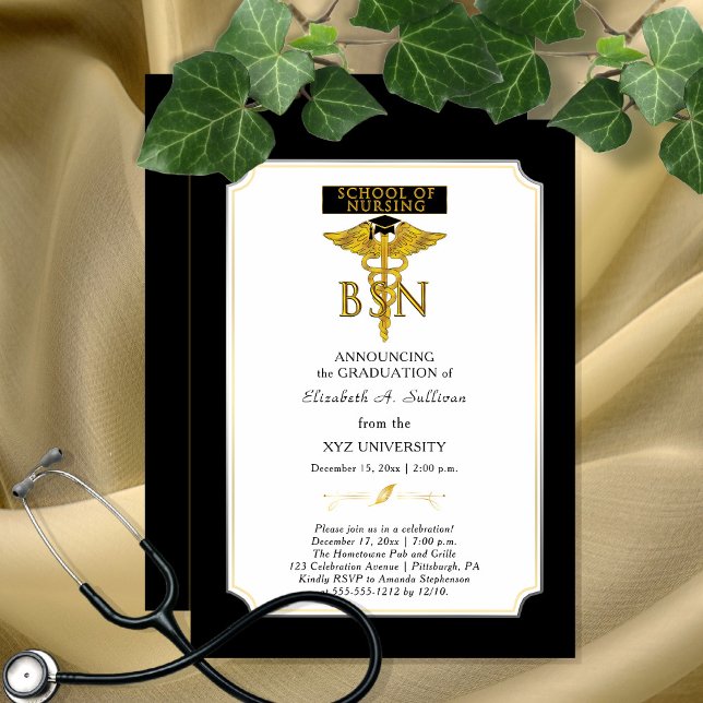 Invitation École d'infirmières et infirmiers BSN Graduation (Créateur téléchargé)