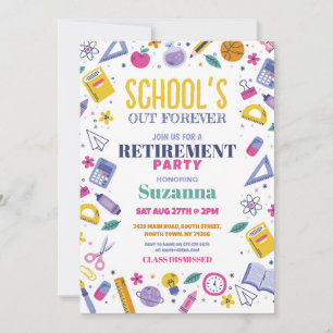 Invitation Écoles Notre Forever Retraite Party Enseignant