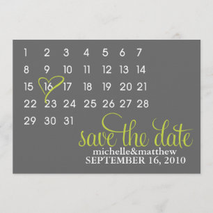 Invitation Économies de calendrier les annonces de mariage de