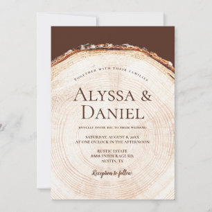 Invitation Écorce bois Mariage rustique