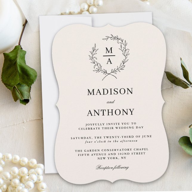 Invitation Écran clair Simple Élégant Mariage Monogramme (Créateur téléchargé)
