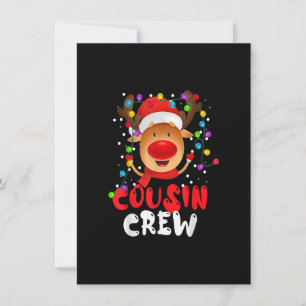 Invitation Écran Cousin Noël Santa Hat Reindeer Correspondanc