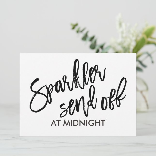 Invitation Écran d'envoi 5X7 Sparkler | Script de brosse (noi (Debout devant)