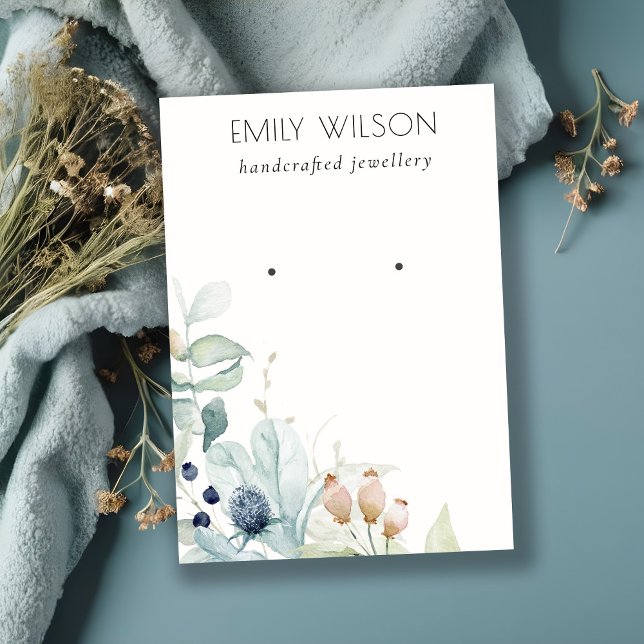 Invitation Écran d'oreille Pastel Blue Green Foliage Bunch (Créateur téléchargé)