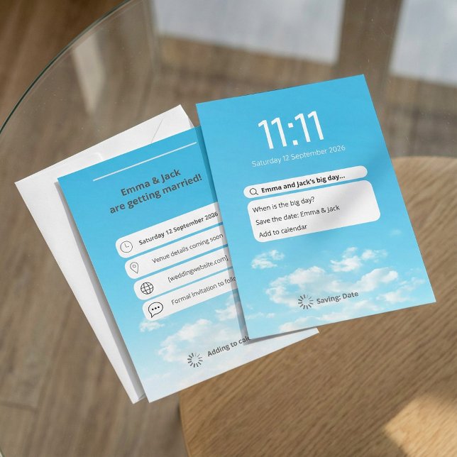 Invitation Écran Funny Phone Lock Enregistrer la date (Funny Phone Lock Screen save the date Invitation)