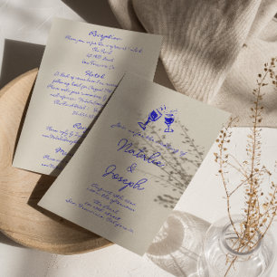 Invitation Écrit À La Main Rétro Tout En Un Mariage
