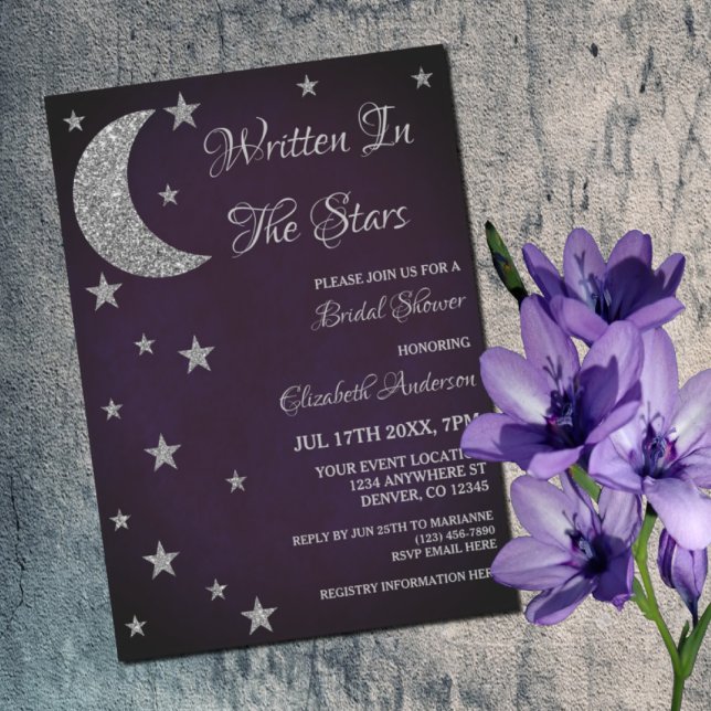 Invitation Écrit Dans La Fête des mariées Des Étoiles (Créateur téléchargé)