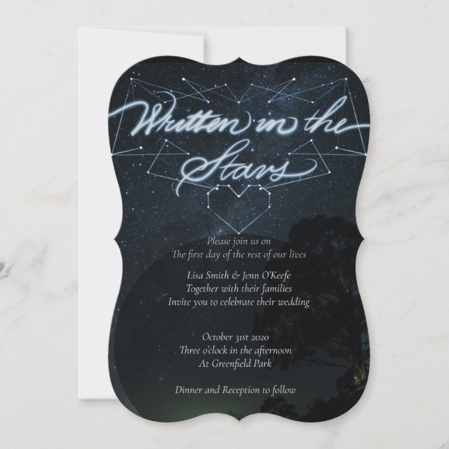 Invitation Écrit dans les étoiles (Devant)