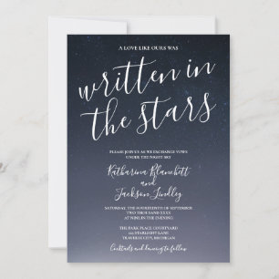 Invitation Écrit dans les étoiles Mariage ciel de nuit