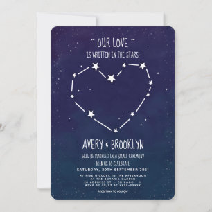 Invitation Écrit Dans Les Étoiles Petit Mariage