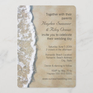 Invitation Écrit dans l'invitation à se marier sur la plage d