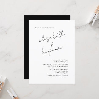Invitation Écriture Calligraphique Élégante et Simple pour Ma