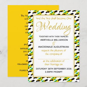 Invitation Écriture chrétienne de JAMAÏQUE Mariage personnali