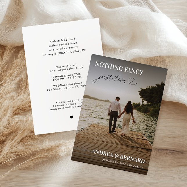 Invitation Écriture de cœur moderne Rien de fantaisiste Juste (Créateur téléchargé)