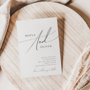 Invitation Écriture de mariage décontractée minimaliste fanta