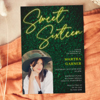 Écriture de signe jaune néon arche photo verte Swe