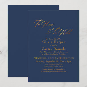 Invitation Écriture dorée élégante "À avoir et à garder" sur 