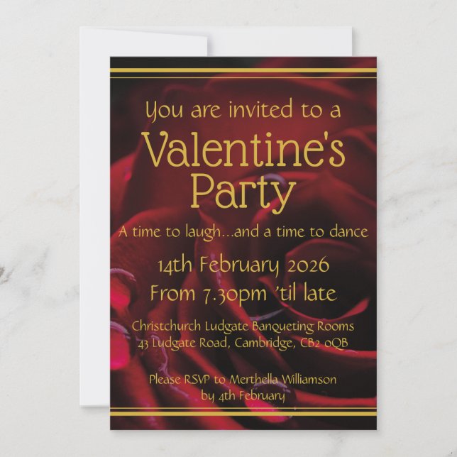 Invitation Écriture du PARTI VALENTINE Célébration chrétienne (Devant)