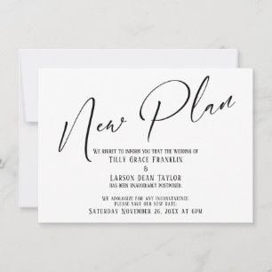 Invitation Écriture Élégante Nouveau Plan Annonce Simple