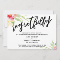 Écriture Florale Regrets De Mariage Annulés