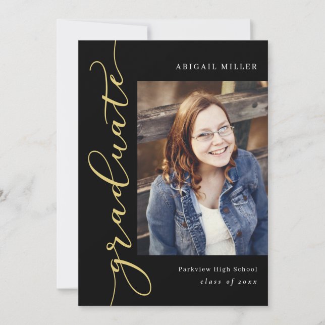 Invitation Écriture latérale Éditable Colour Graduation Invit (Devant)