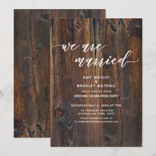 Invitation Écriture Manuelle En Bois Texté Nous Sommes Mariés