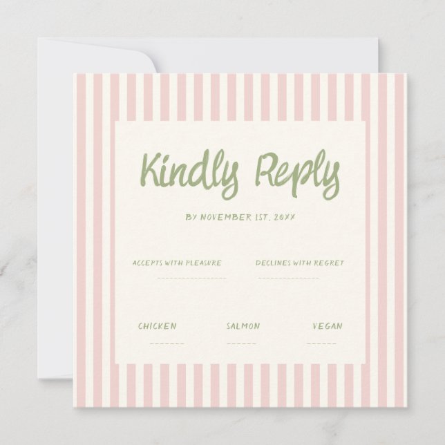 Invitation Écriture Manuelle Pastel Retro Mariage Rsvp Invita (Devant)